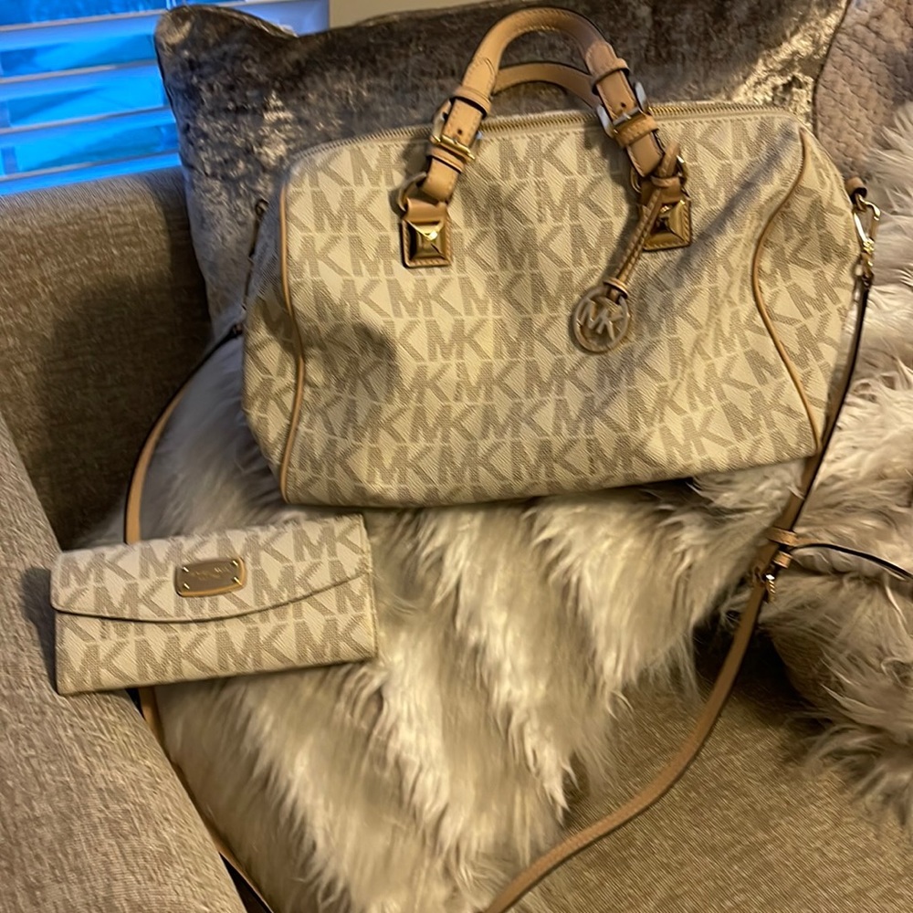 Michael Kors Monogram Satchel Handbag